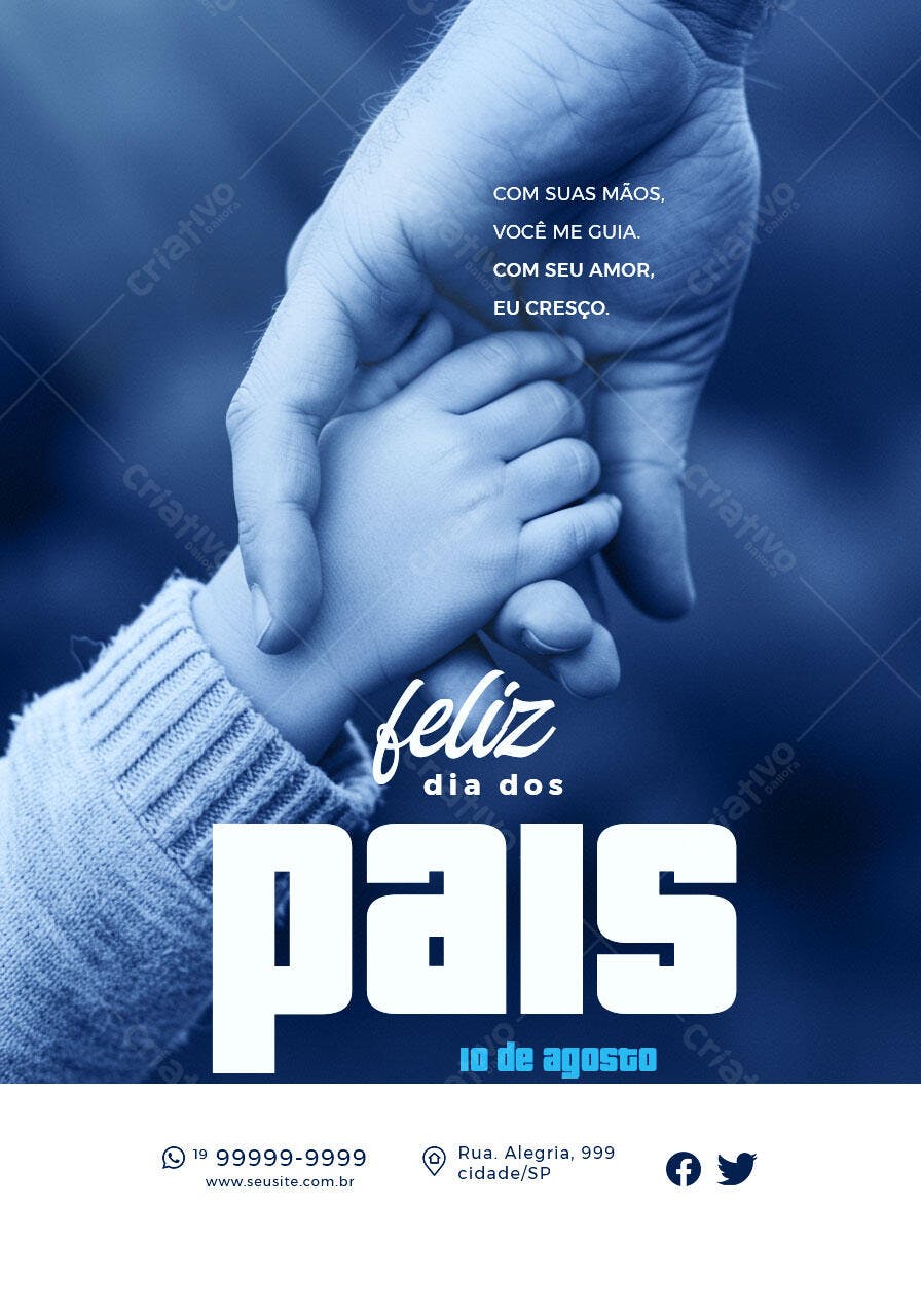 Flyer Dia dos Pais 10 de Agosto PSD Editável