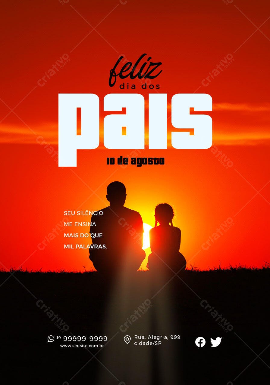 Flyer Dia dos Pais 10 de Agosto PSD Editável