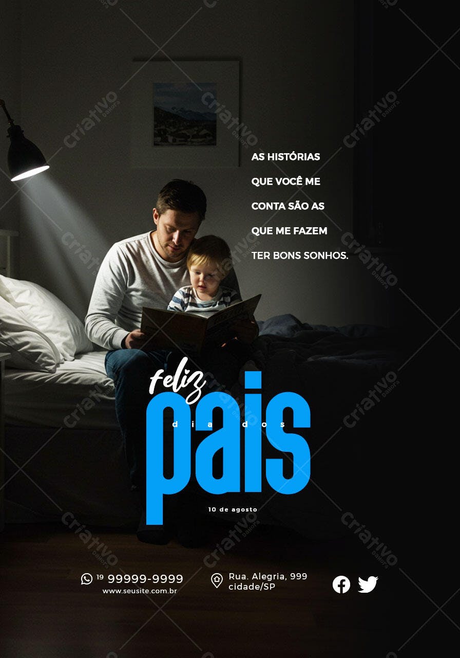 Flyer Dia dos Pais 10 de Agosto PSD Editável