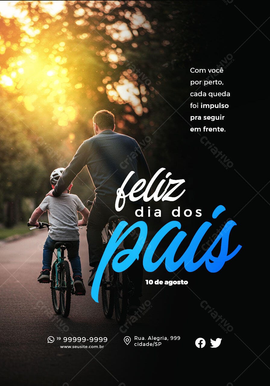 Flyer Dia dos Pais 10 de Agosto PSD Editável