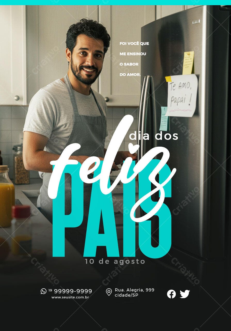 Flyer Dia dos Pais 10 de Agosto PSD Editável