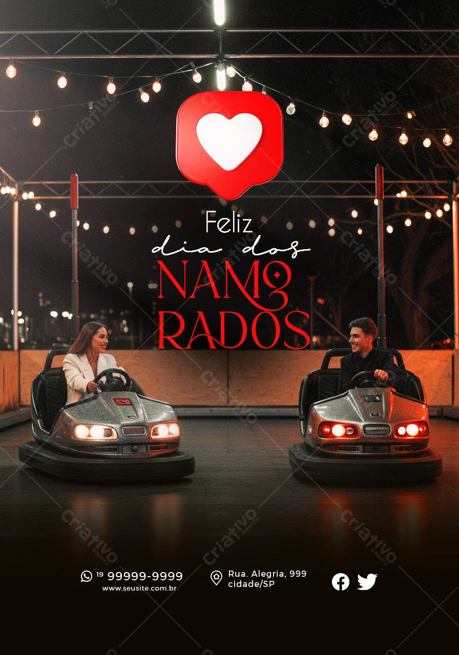 Flyer Dia dos Namorados PSD Editável