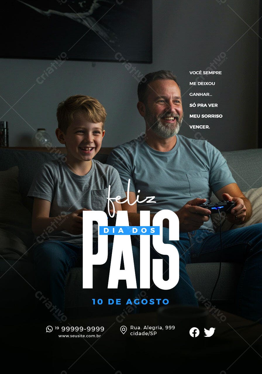Flyer Dia dos Pais 10 de Agosto PSD Editável