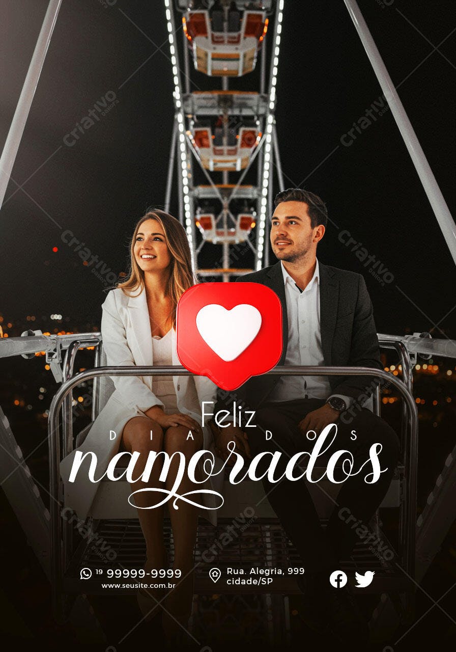 Flyer Dia dos Namorados PSD Editável