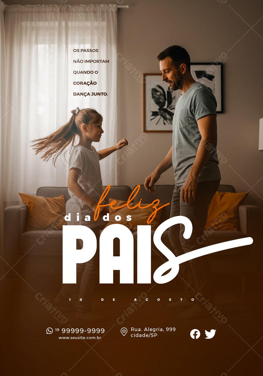 Flyer Dia dos Pais 10 de Agosto PSD Editável