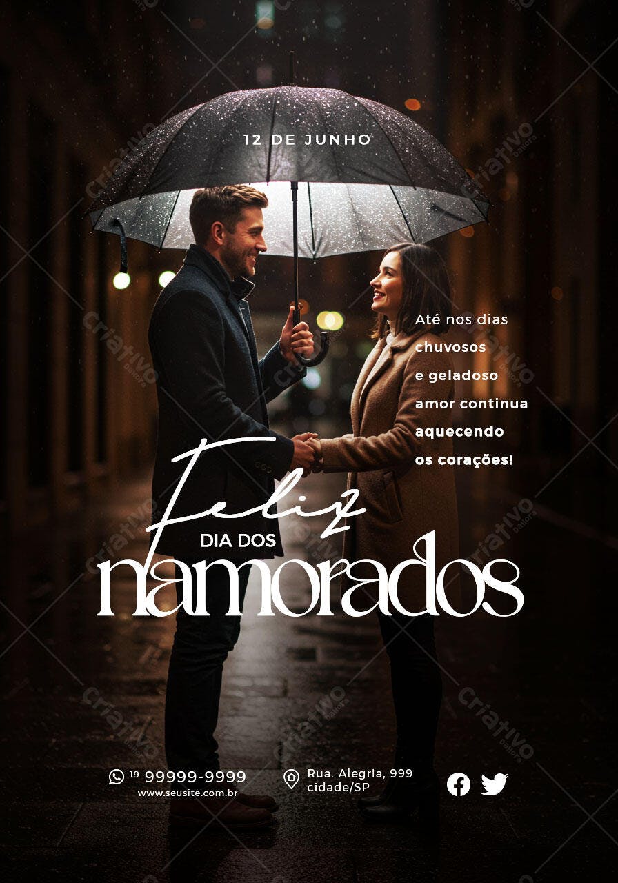 Flyer Dia dos Namorados 12 de Junho PSD Editável