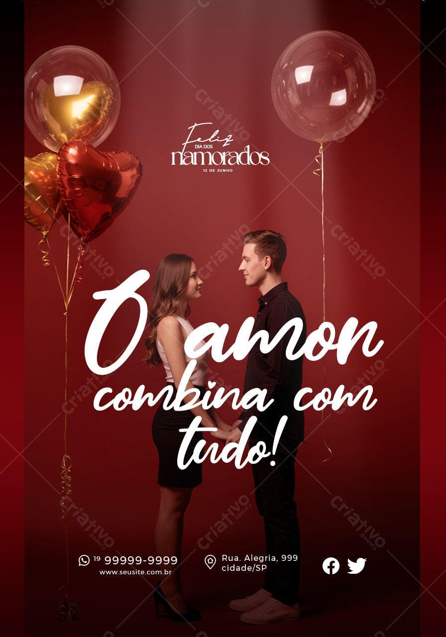 Flyer Dia dos Namorados PSD Editável