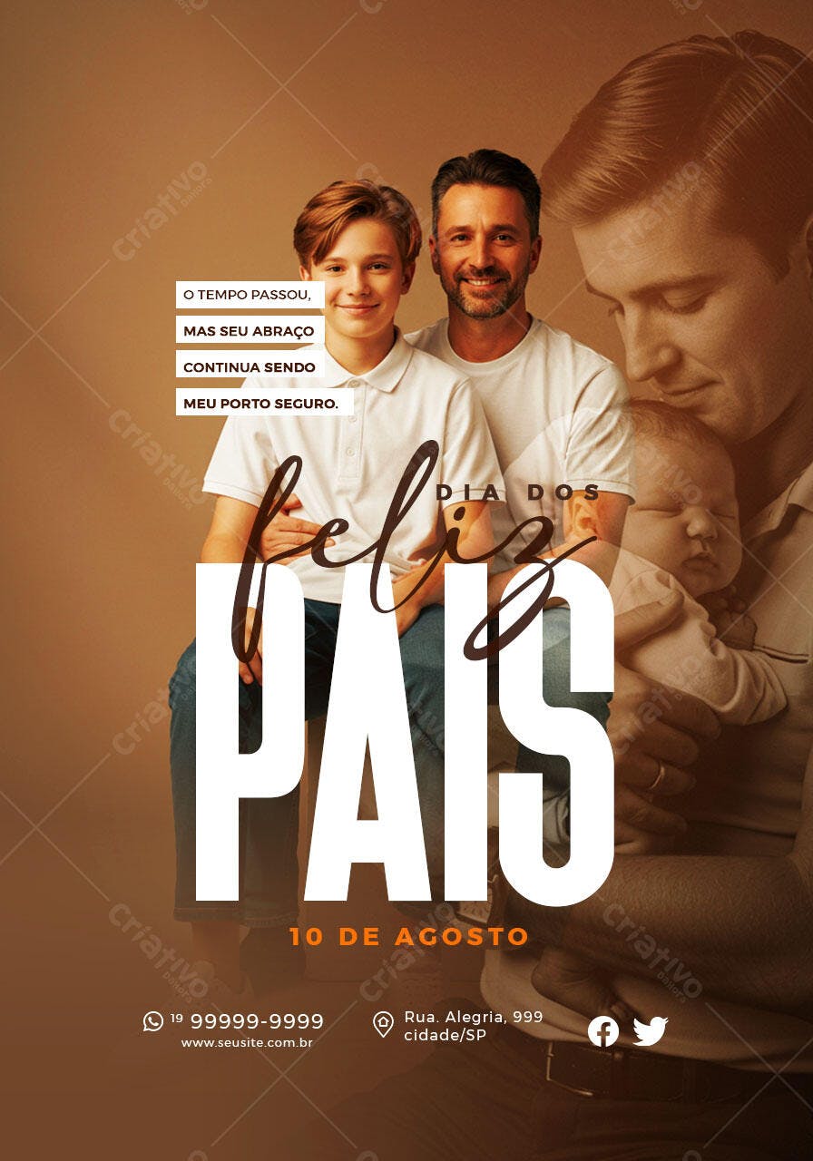 Flyer Dia dos Pais 10 de Agosto PSD Editável