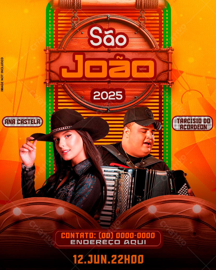 Flyer Festa de São João 2025 PSD Editável