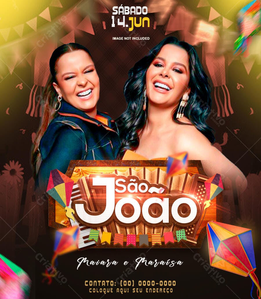 Flyer Festa Junina com Maiara e Maraisa PSD Editável