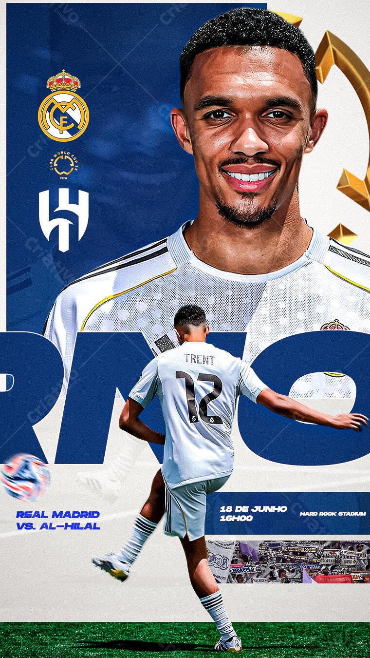 Flyer para Jogo do Real Madrid PSD Editável