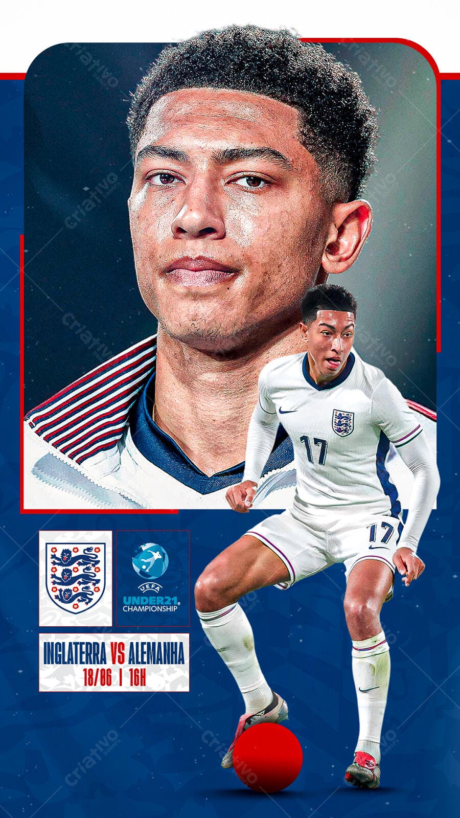 Flyer Inglaterra x Alemanha PSD Editável