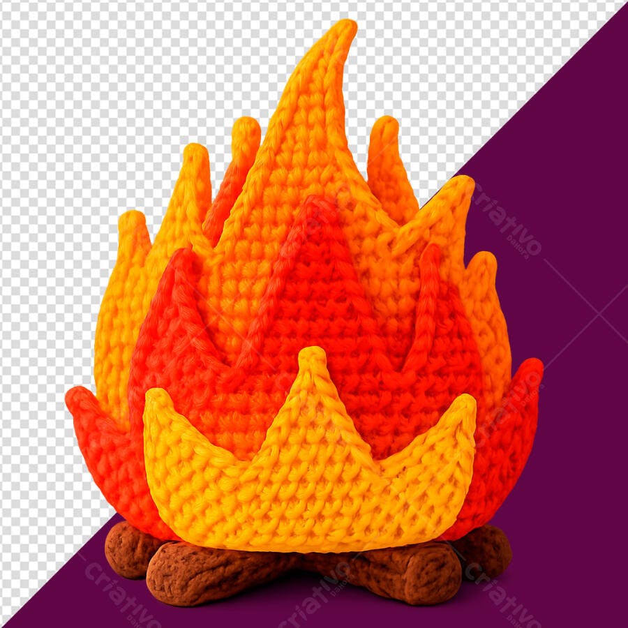 Ícone Fogo Tricotado PNG com fundo transparente