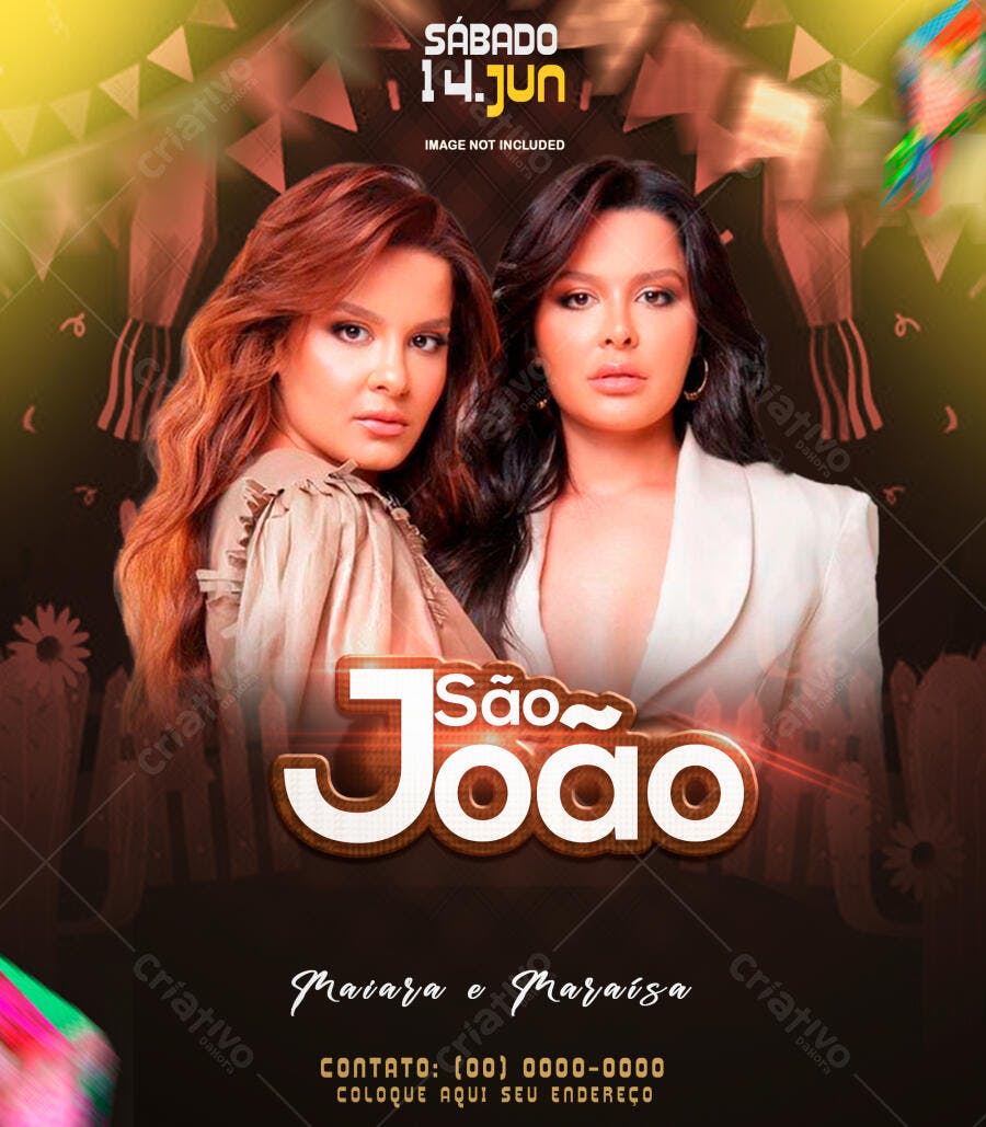 Flyer Festa Junina com Maiara e Maraisa PSD Editável