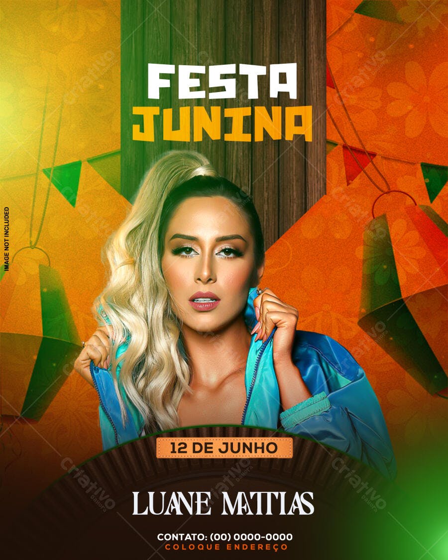 Flyer Festa Junina 12 de Junho PSD Editável