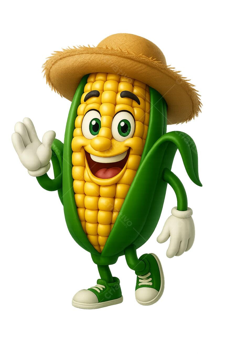 Mascote Milho PNG com fundo transparente