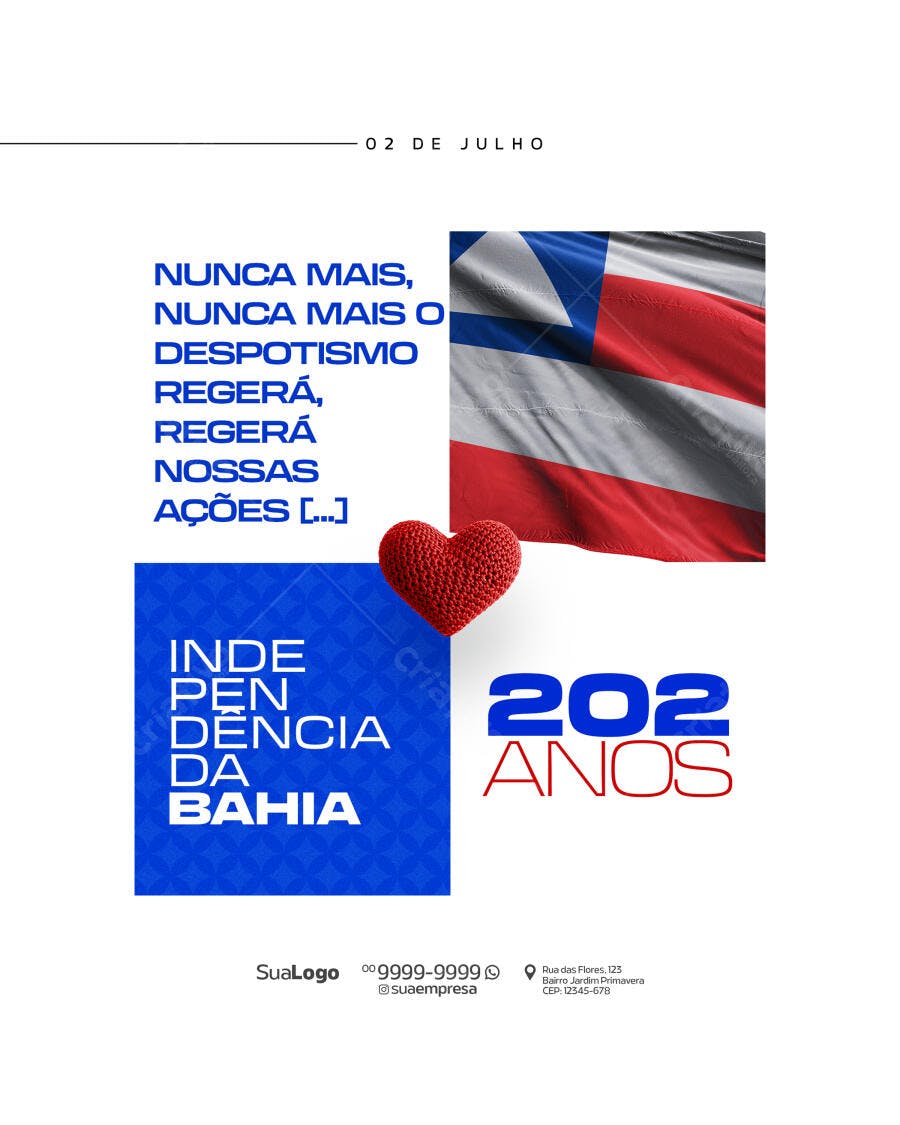 Flyer Independência da Bahia 02 de Julho PSD Editável