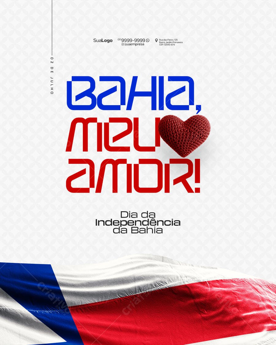 Flyer Dia da Independência da Bahia PSD Editável
