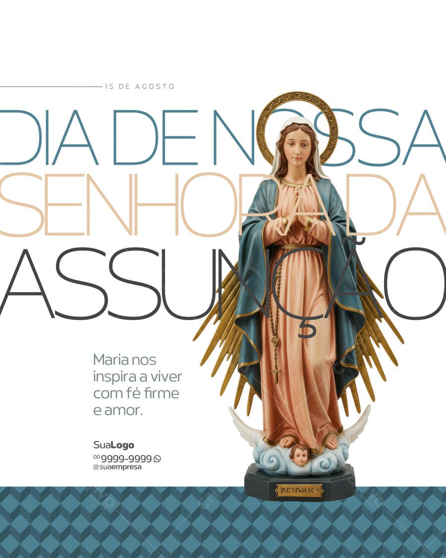 Flyer para o Dia de Nossa Senhora da Assunção PSD Editável