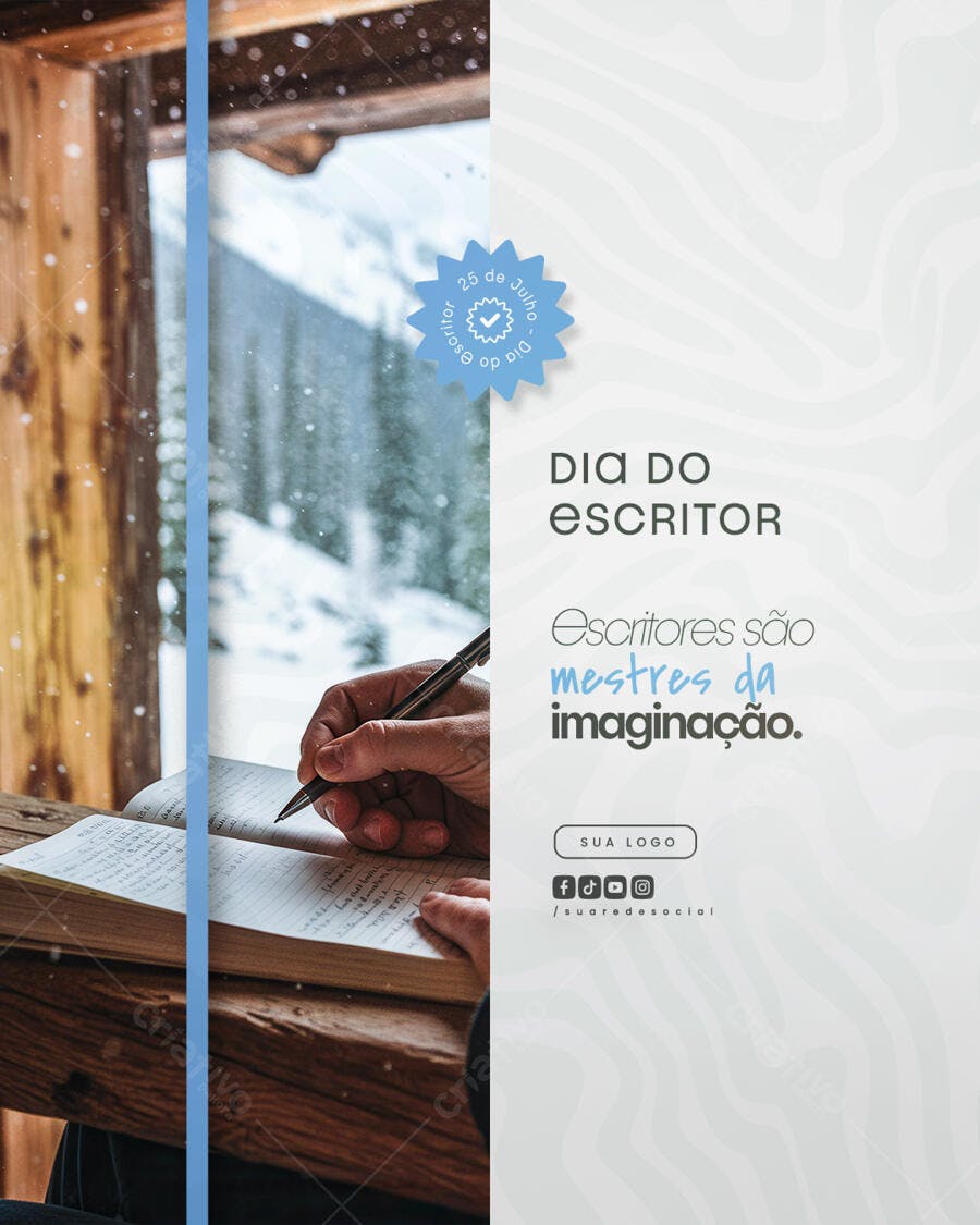 Post para o Dia do Escritor PSD Editável