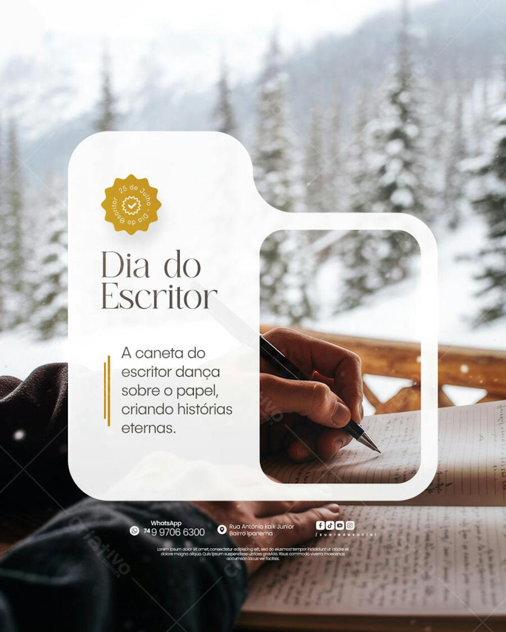25 de Julho - Dia do Escritor - Flyer Social Media PSD Editável (8)