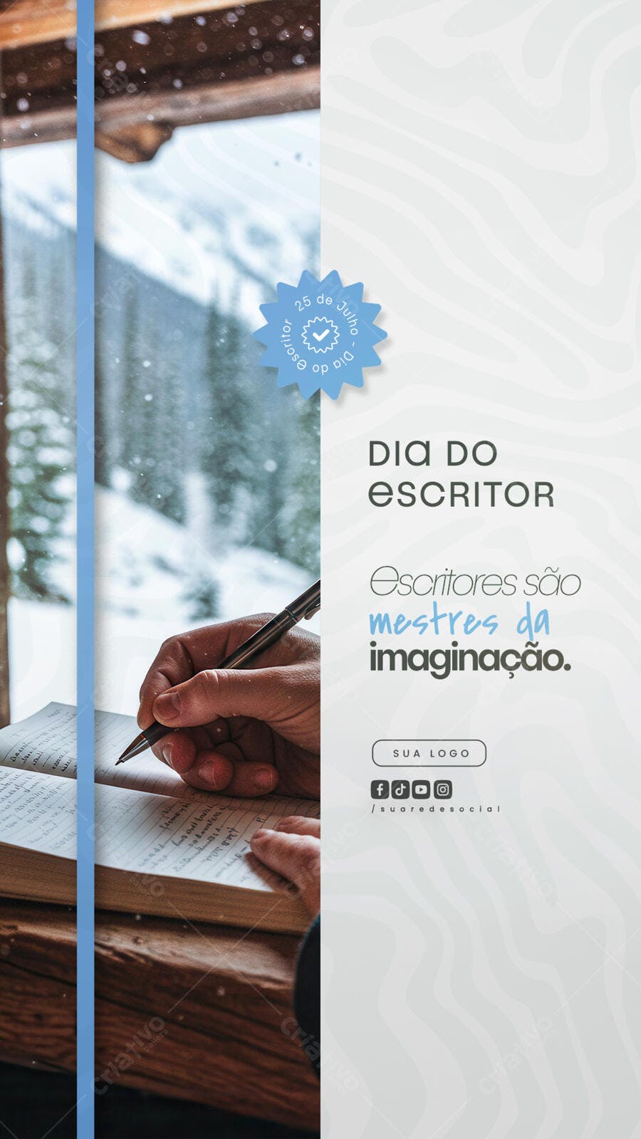 Post para Dia do Escritor PSD Editável
