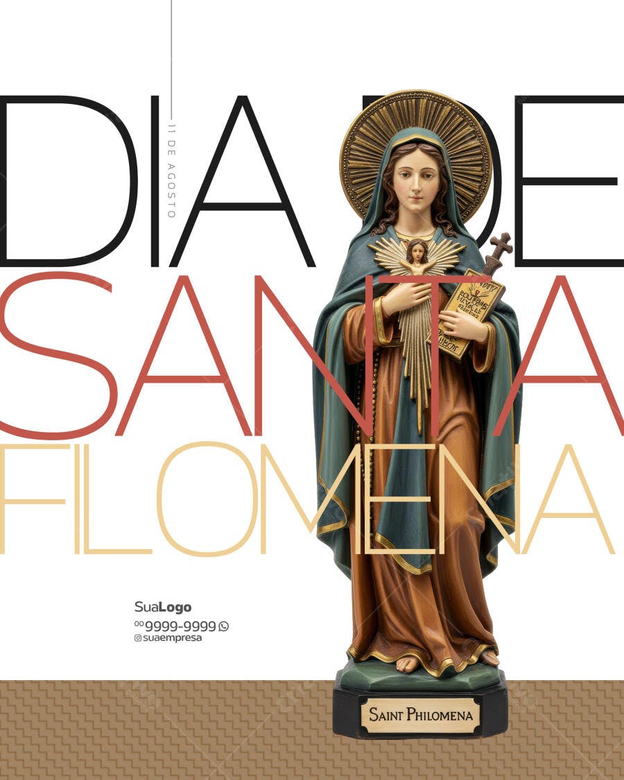 Flyer Dia de Santa Filomena 11 de Agosto PSD Editável