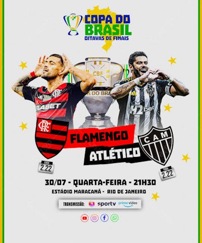FLYER ESPORTIVO FUTEBOL COPA DO BRASIL FLAMENGO vs ATLÉTICO-MG