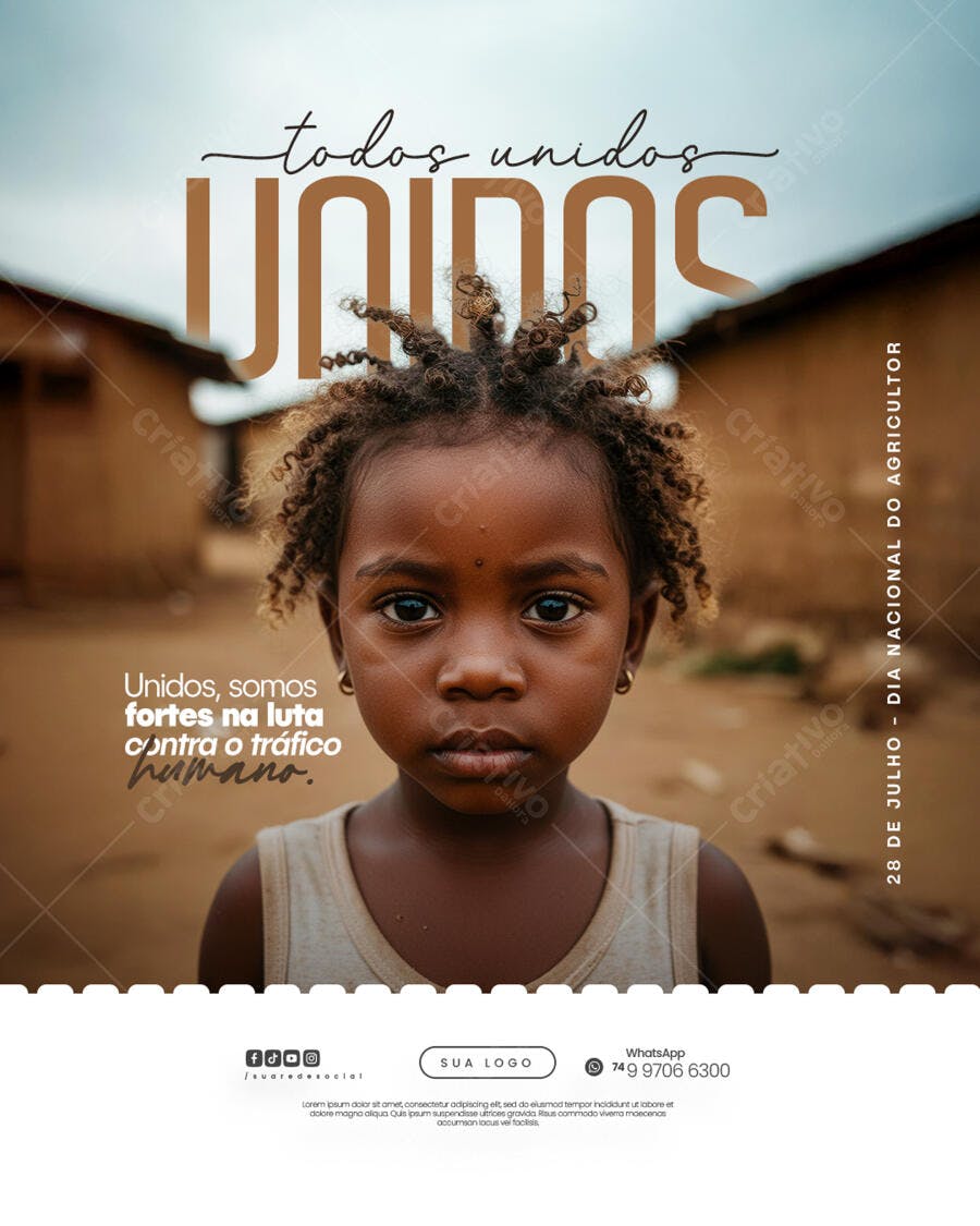 Flyer Dia Mundial Contra o Tráfico Humano PSD Editável