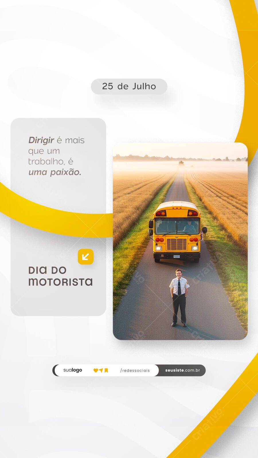 Postagem Dia do Motorista PSD Editável