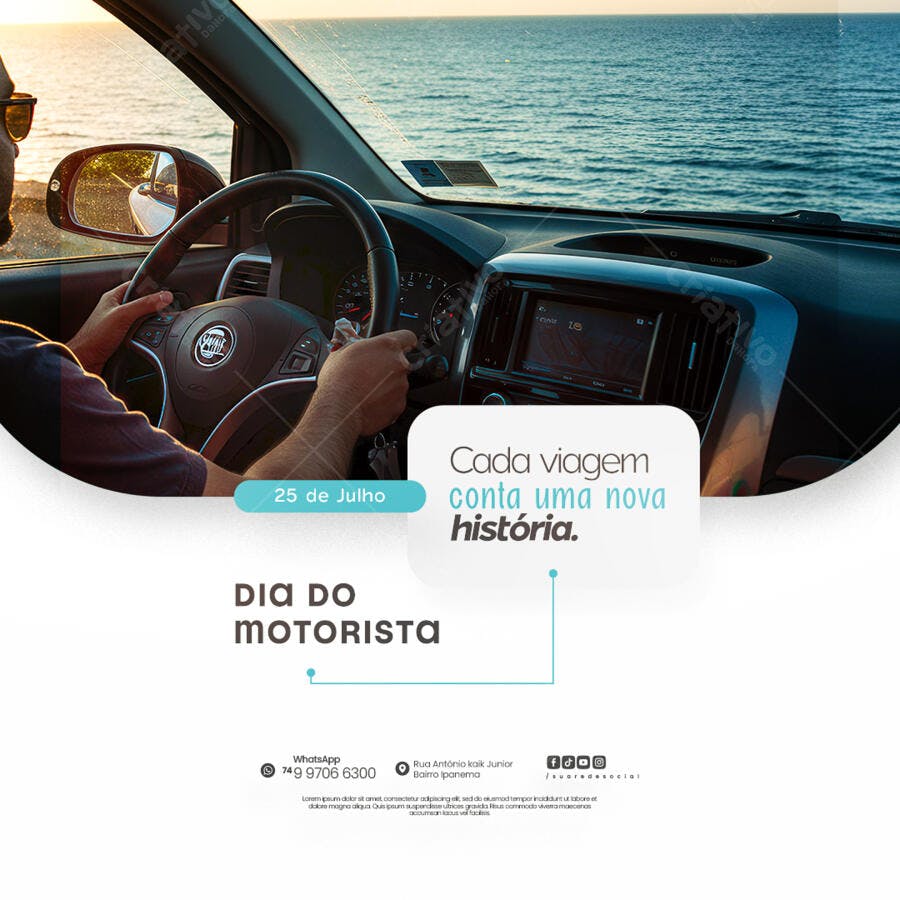 Flyer Dia do Motorista 25 de Julho PSD Editável