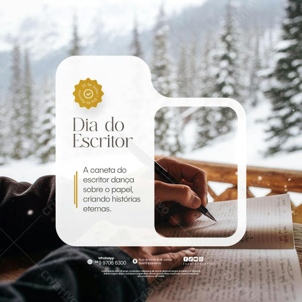 25 de Julho - Dia do Escritor - Flyer Social Media PSD Editável (3)