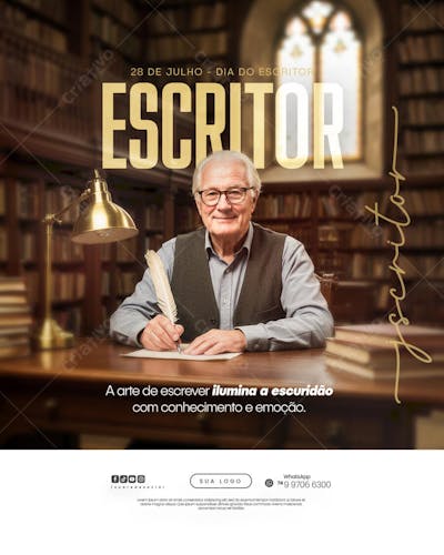 25 de Julho - Dia do Escritor - Flyer Social Media PSD Editável (7)
