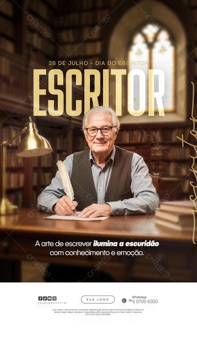 25 de Julho - Dia do Escritor - Flyer Social Media PSD Editável (12)