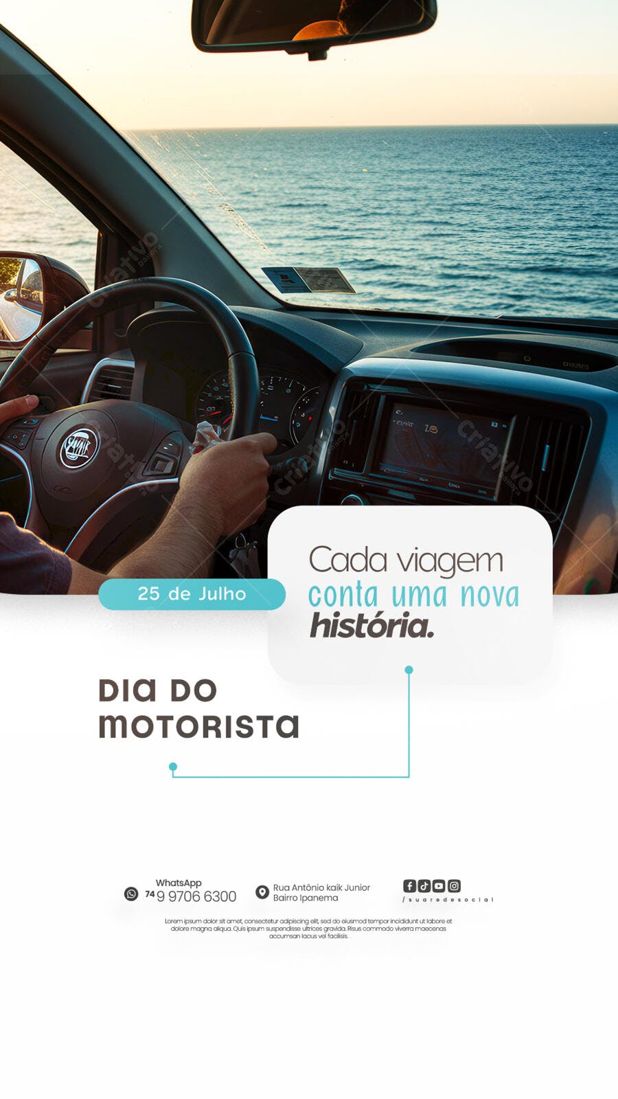 Flyer Dia do Motorista 25 de Julho PSD Editável