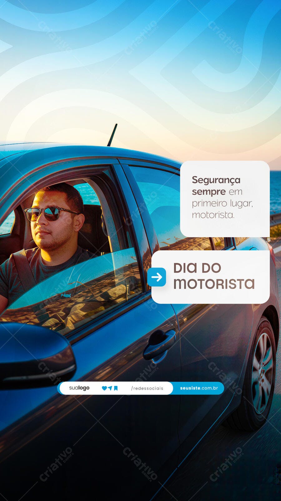 Post para o Dia do Motorista PSD Editável