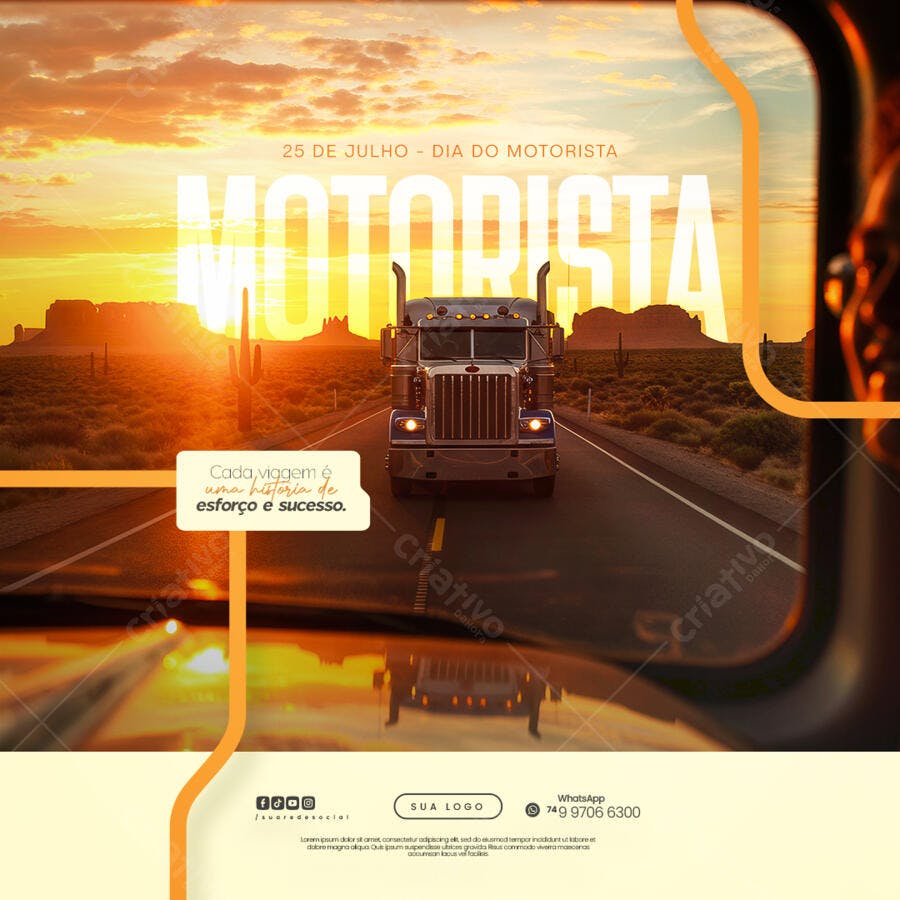Postagem Dia do Motorista PSD Editável