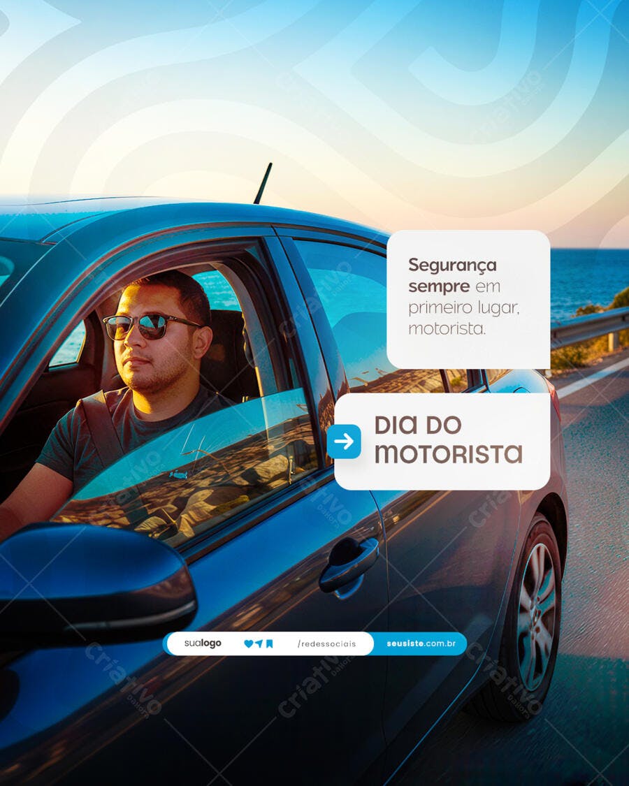Post para o Dia do Motorista PSD Editável