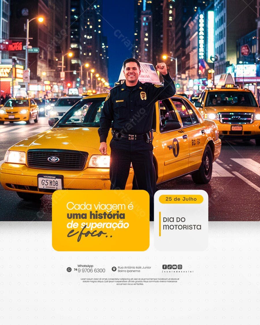 Flyer Dia do Motorista PSD Editável