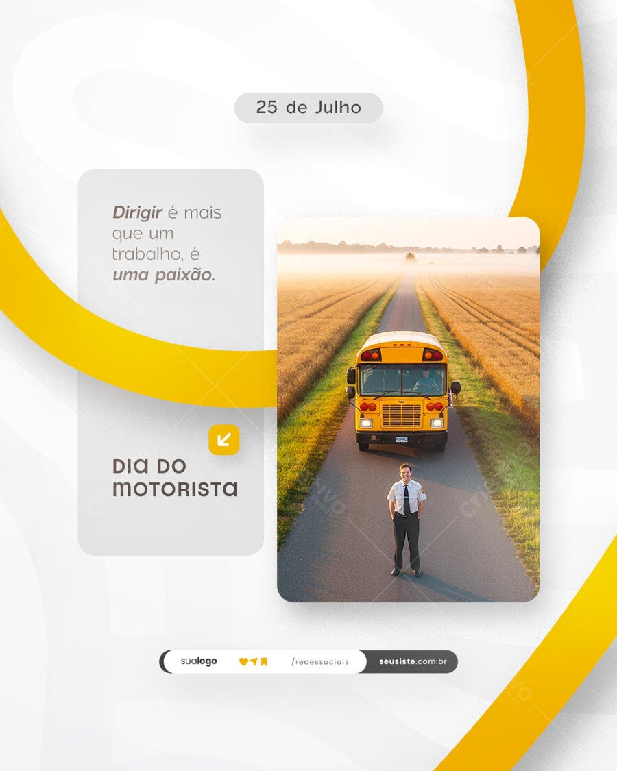 Postagem Dia do Motorista PSD Editável