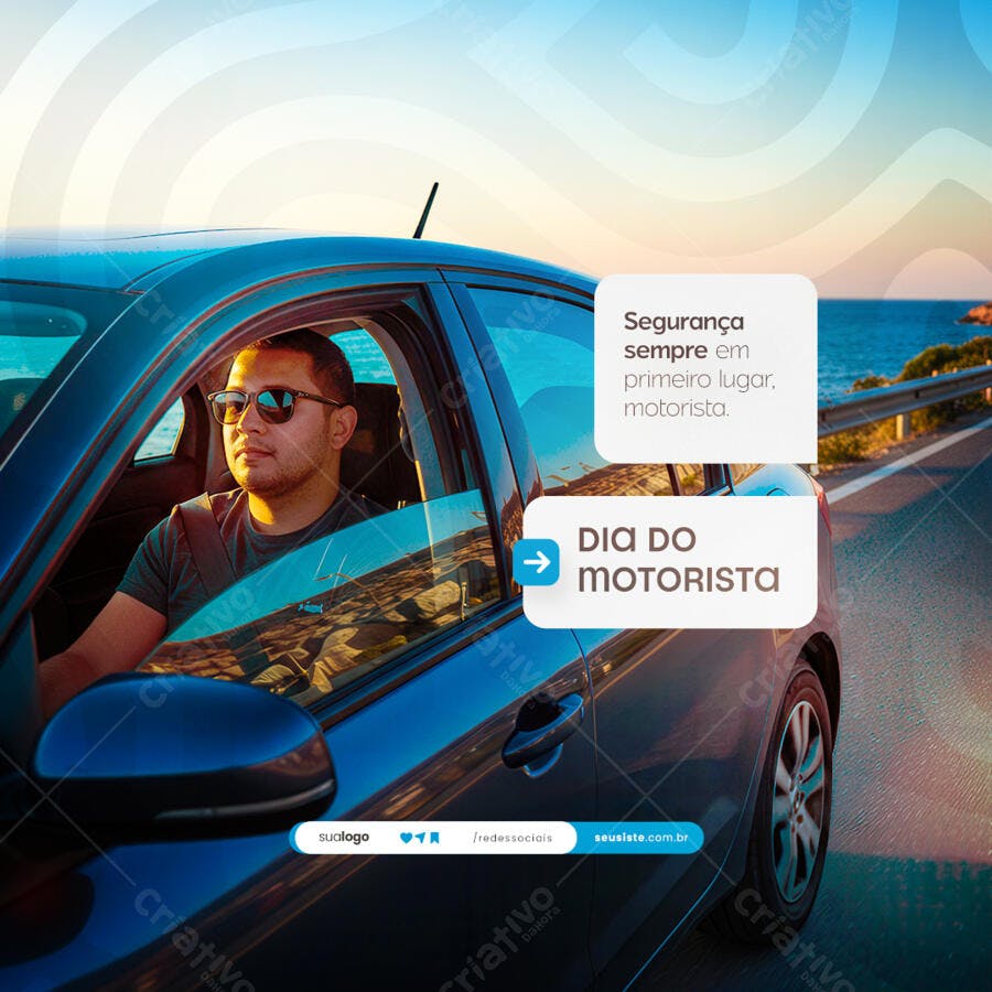 Postagem Dia do Motorista PSD Editável