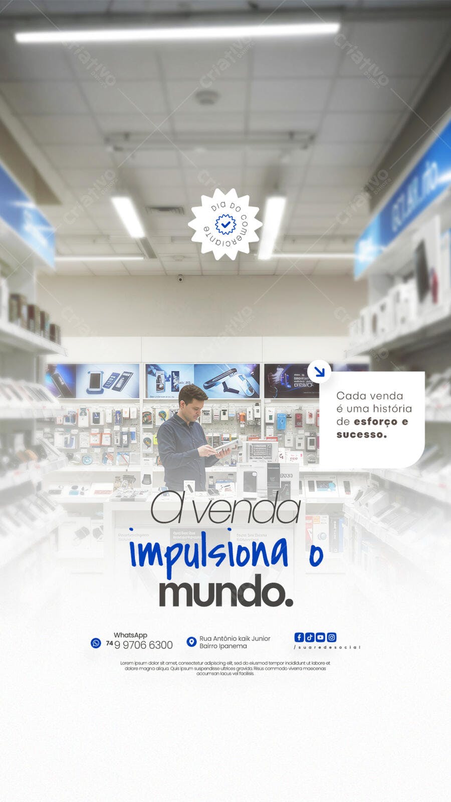 Flyer Dia do Comerciário PSD Editável