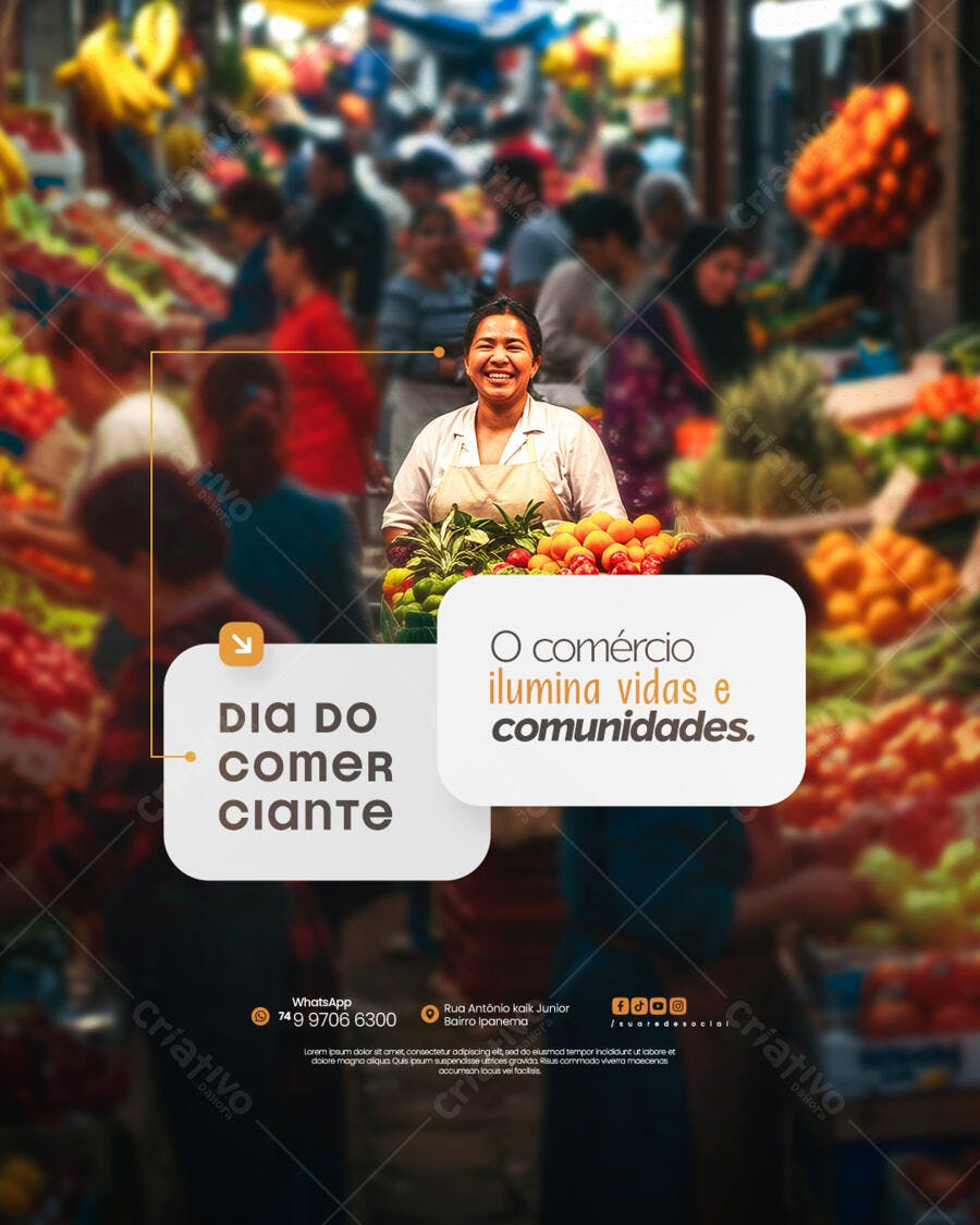 Flyer Dia do Comerciante PSD Editável