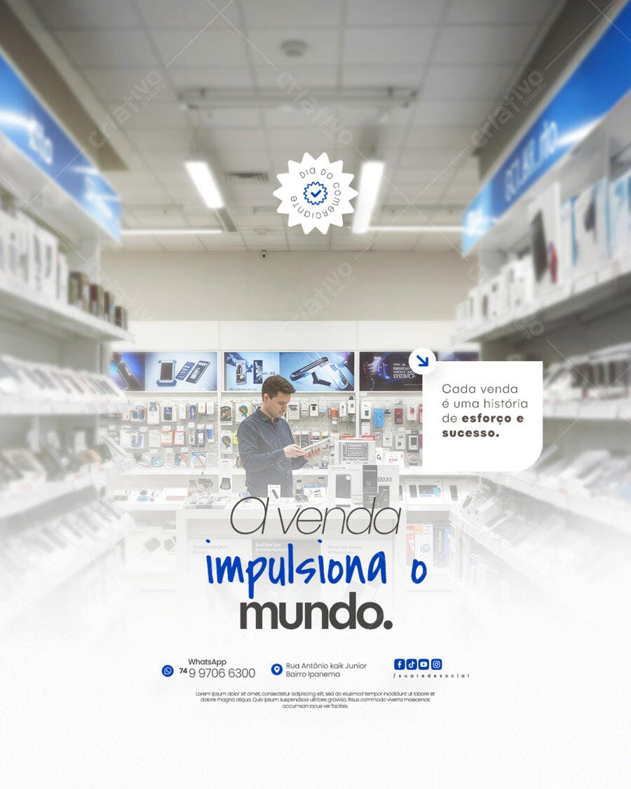 Flyer para Dia do Comerciário PSD Editável