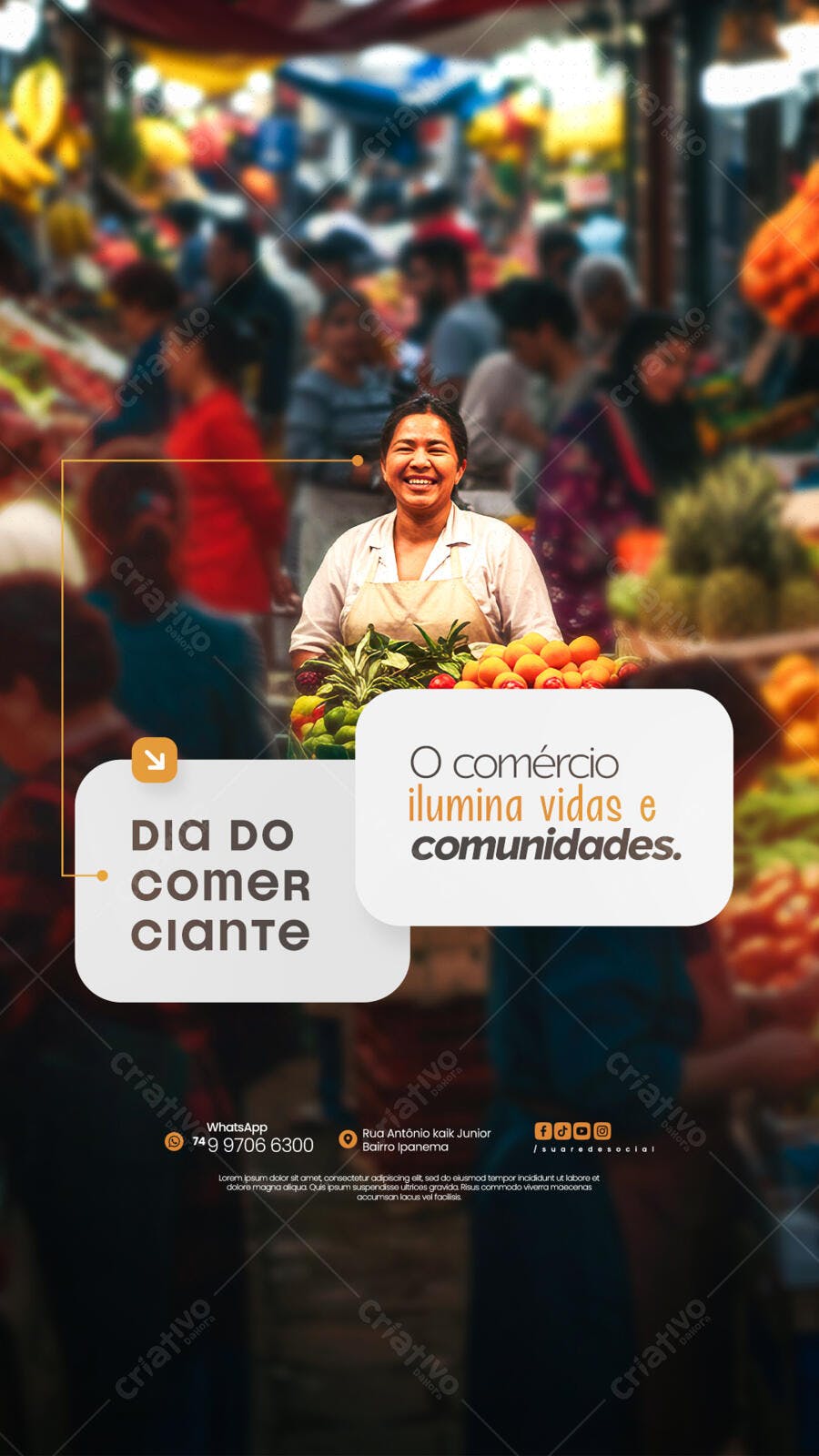 Flyer Dia do Comerciante PSD Editável
