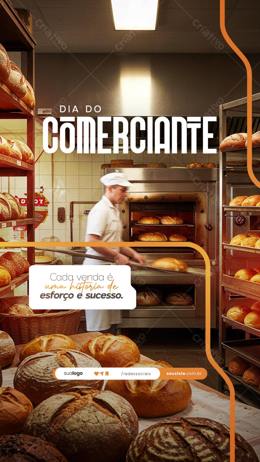 Flyer Dia do Comerciante PSD Editável