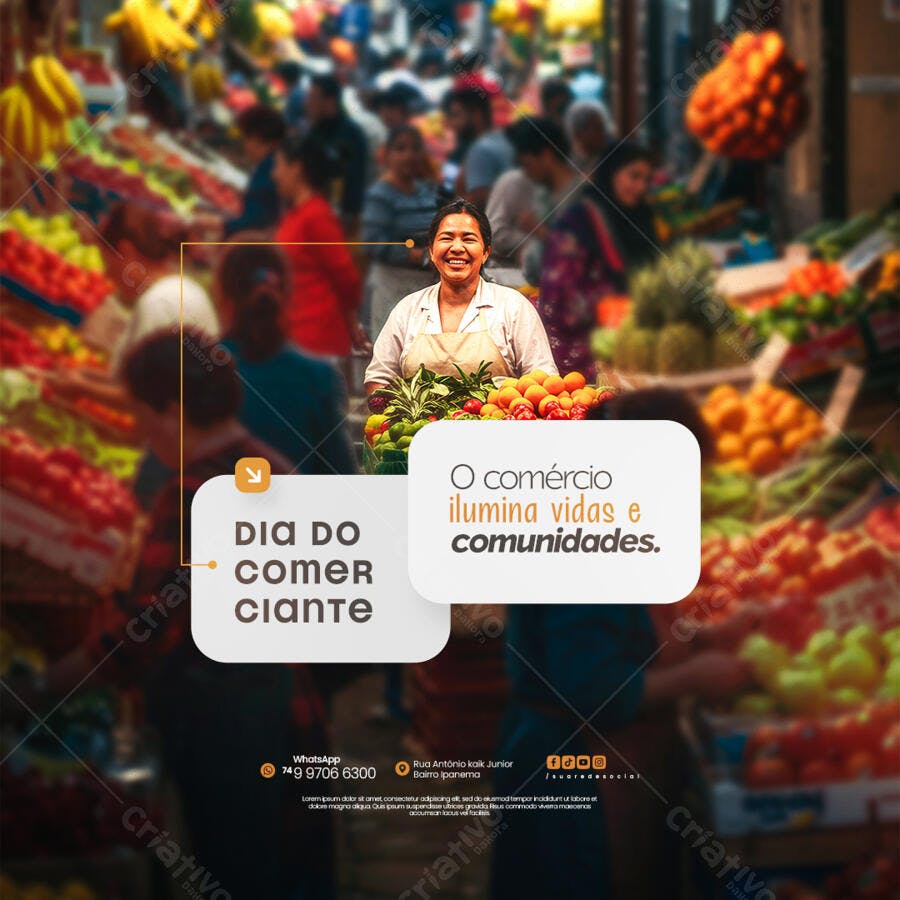Flyer Dia do Comerciante PSD Editável