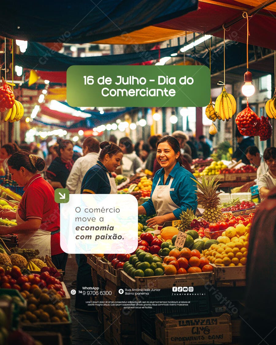 Flyer Dia do Comerciante PSD Editável