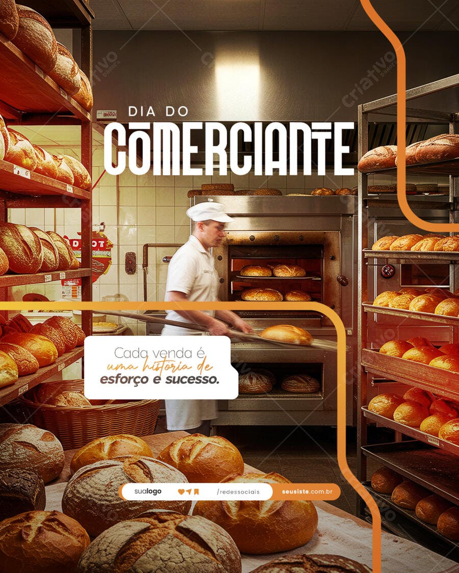 Flyer Dia do Comerciante PSD Editável