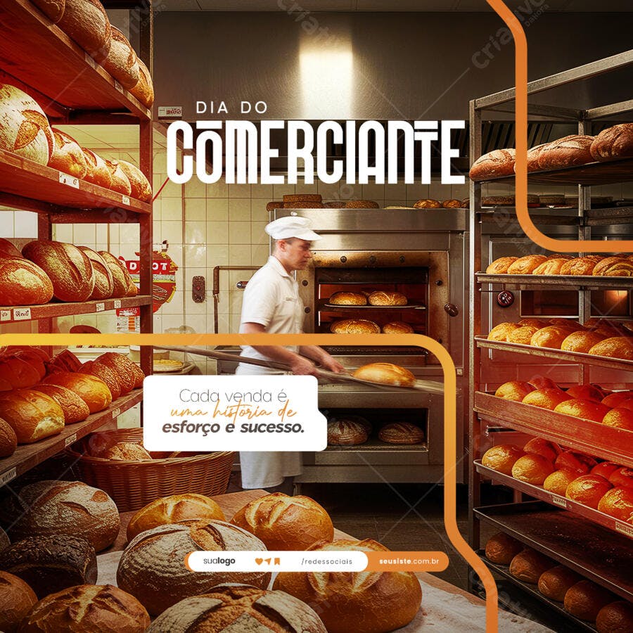 Postagem Dia do Comerciante PSD Editável